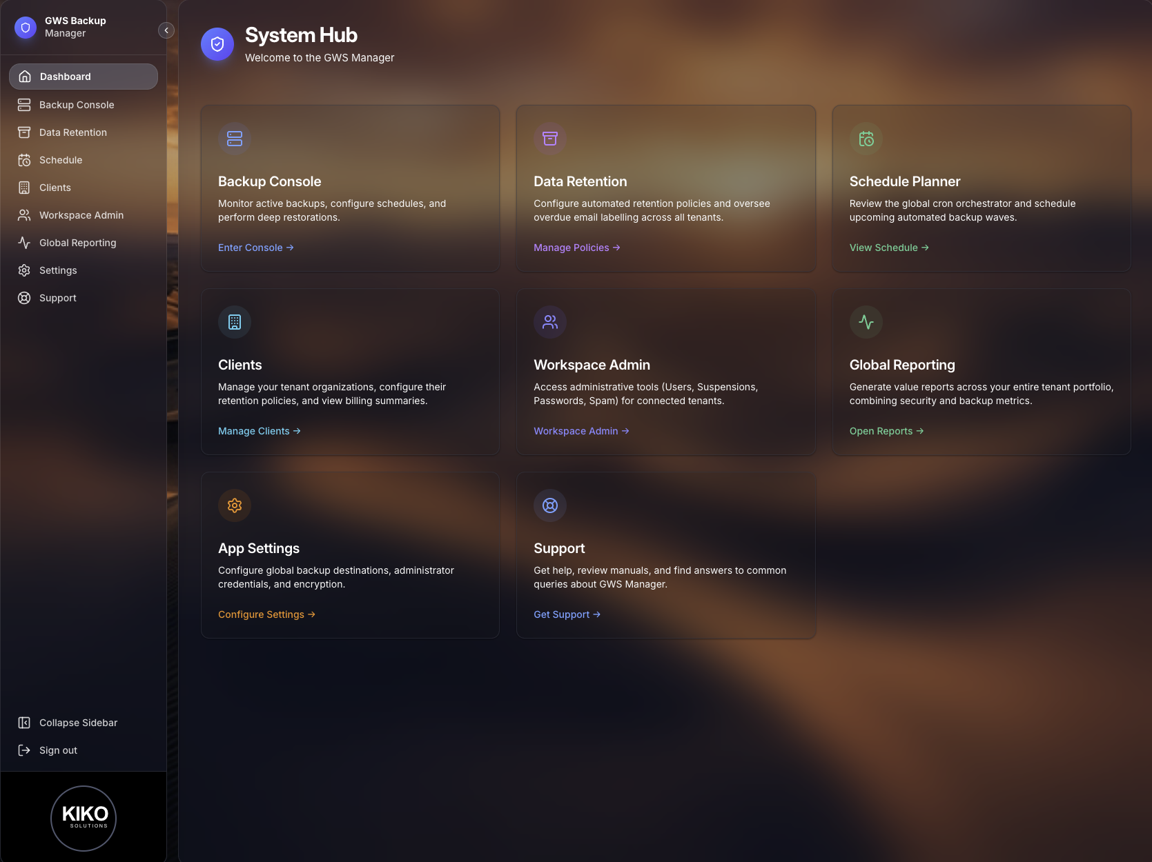 Dashboard screenshot